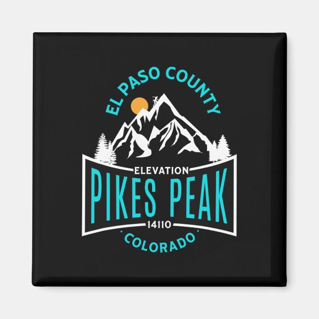 El Paso County Pikes Peak Colorado Climbing  Magnet (Front)