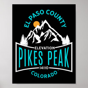 El Paso County Pikes Peak Colorado Climbing Poster