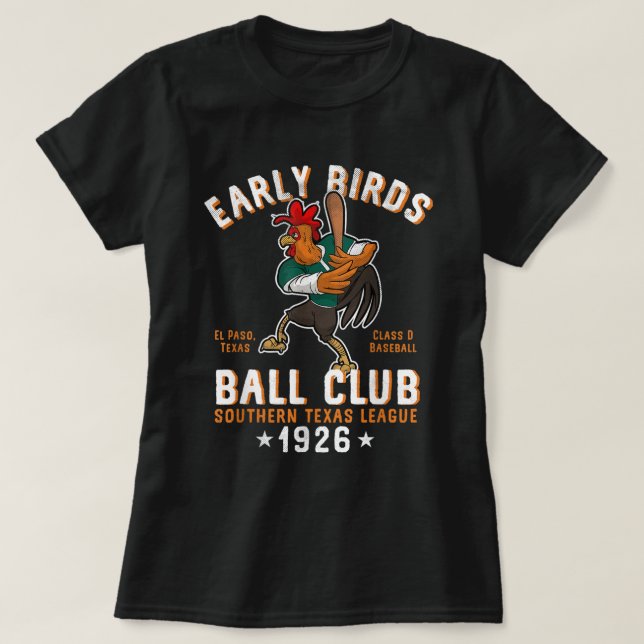 El Paso Early Birds Retro Minor League Baseball Te T-Shirt (Design Front)