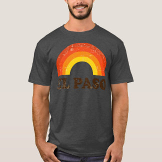 El Paso Retro Vintage Rainbow Distressed T-Shirt