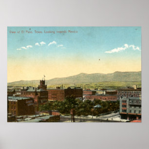 El Paso, Texas 1909 Vintage Poster