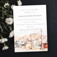 El Paso Texas City Scape Watercolor Birthday