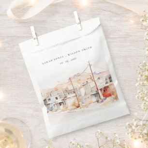 El Paso Texas City Scape Watercolor Wedding Favour Bags