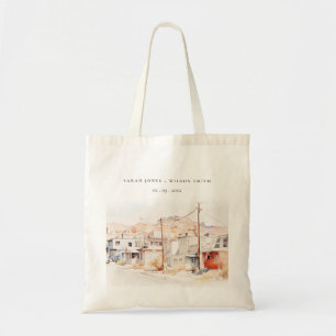 El Paso Texas City Scape Watercolor Wedding Tote Bag