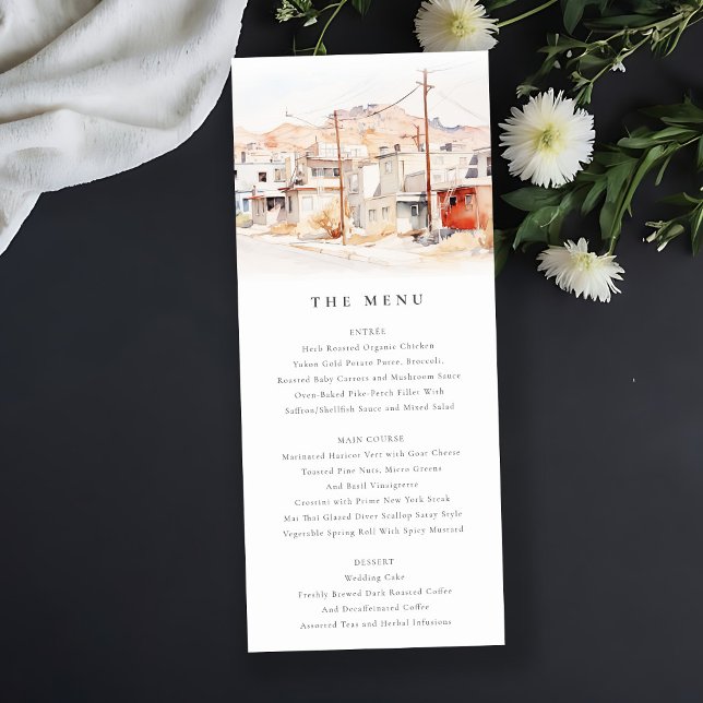 El Paso Texas City Scape Wedding Menu Card (Creator Uploaded)