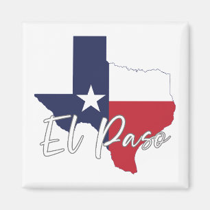 El Paso, Texas Flag Map Magnet