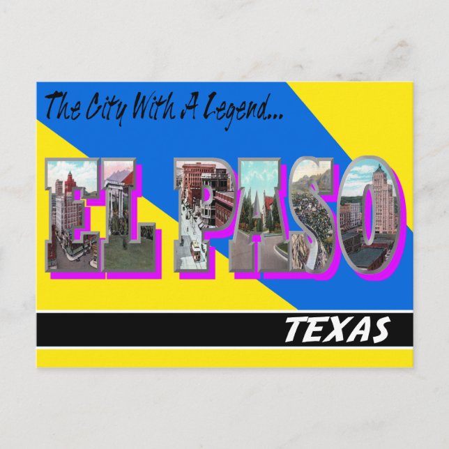 El Paso Texas Large Letter Postcard (Front)
