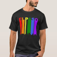 El Paso Texas LGBTQ Gay Pride Rainbow Skyline T Sh