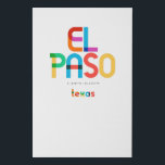 El Paso Texas Mid Century, Pop Art, Faux Canvas Print<br><div class="desc">El Paso Texas classic retro throwback style from the 60s 70s and 80s. Bright primary colours in the 20th-century abstract art style with simple geometric elements. Vintage pop art. Simple bold,  wear your hometown out loud.</div>