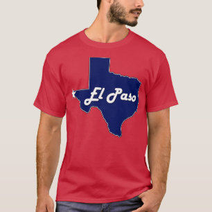 El Paso Texas Navy Blue Lone State Map Texan T-Shirt