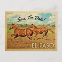 El Paso Texas Save The Date Horses