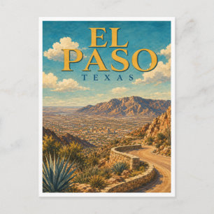 El Paso Texas Scenic Drive GeoSaga Postcard