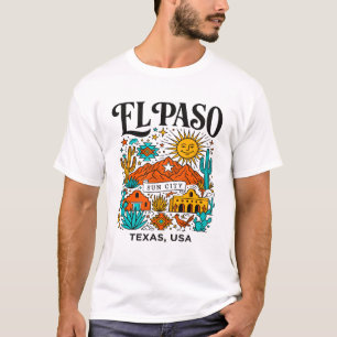 El Paso Texas Sun City Illustration T-Shirt