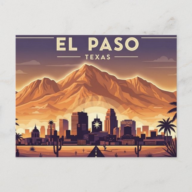 El Paso Texas Travel Postcard (Front)