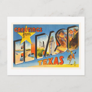 El Paso Texas TX Old Vintage Travel Remembering Postcard
