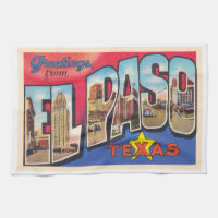 El Paso Texas TX Vintage Large Letter Postcard