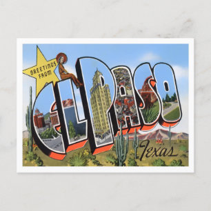 El Paso, Texas Vintage Big Letters Postcard