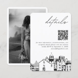 El Paso Wedding Modern Details QR Code Enclosure Card