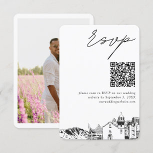 El Paso Wedding Modern RSVP QR Code Enclosure Card