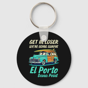 El Porto Beach Surf Dana Point Women Men Vintage S Key Ring