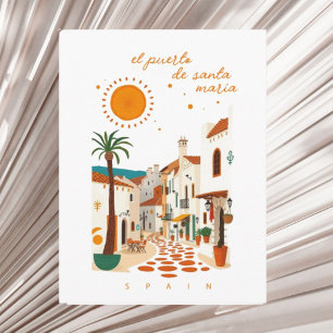 El puerto de santa María Spain white town vacation Postcard