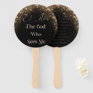 El Roi (black/gold paddle) Hand Fan