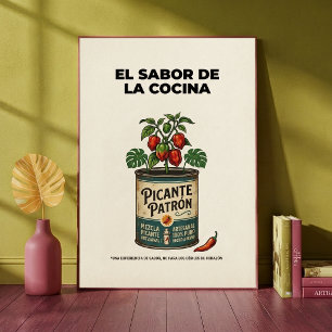 El Sabor De La Cocina Retro Hot Sauce Poster