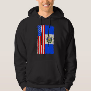 El Salvador American Flag Salvadoran Root Heritage Hoodie