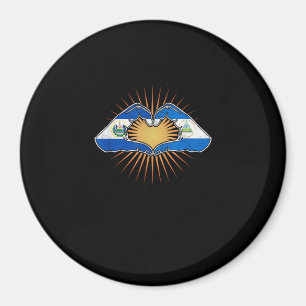 El Salvador And Nicaragua Heart Hands Minimal Magnet
