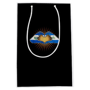 El Salvador And Nicaragua Heart Hands Minimal Medium Gift Bag