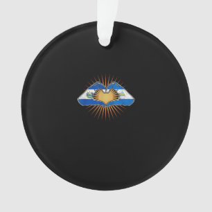 El Salvador And Nicaragua Heart Hands Minimal Ornament