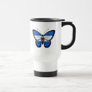El Salvador Butterfly Flag Travel Mug