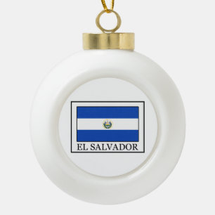 El Salvador Ceramic Ball Christmas Ornament