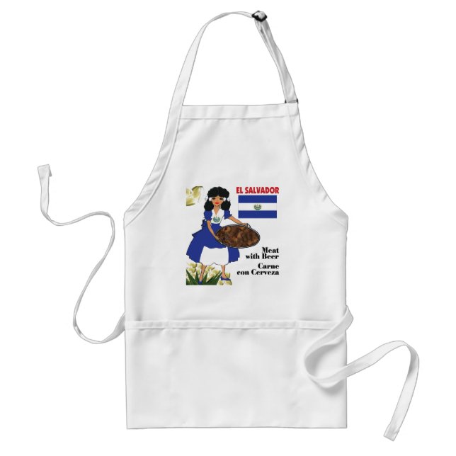 El Salvador Cuisine aprons - Meat with Beer (Front)