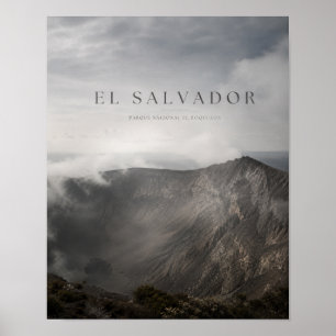 El Salvador El Boquerón Moody Travel Poster