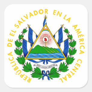 el salvador emblem square sticker