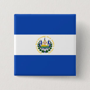 El Salvador Flag 15 Cm Square Badge