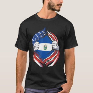 El Salvador Flag American Proud Of My Salvadoran H T-Shirt