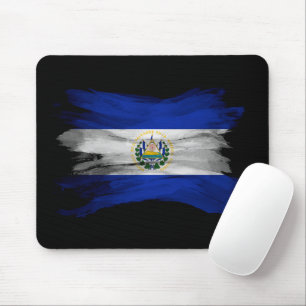 El Salvador flag brush stroke, national flag Mouse Pad