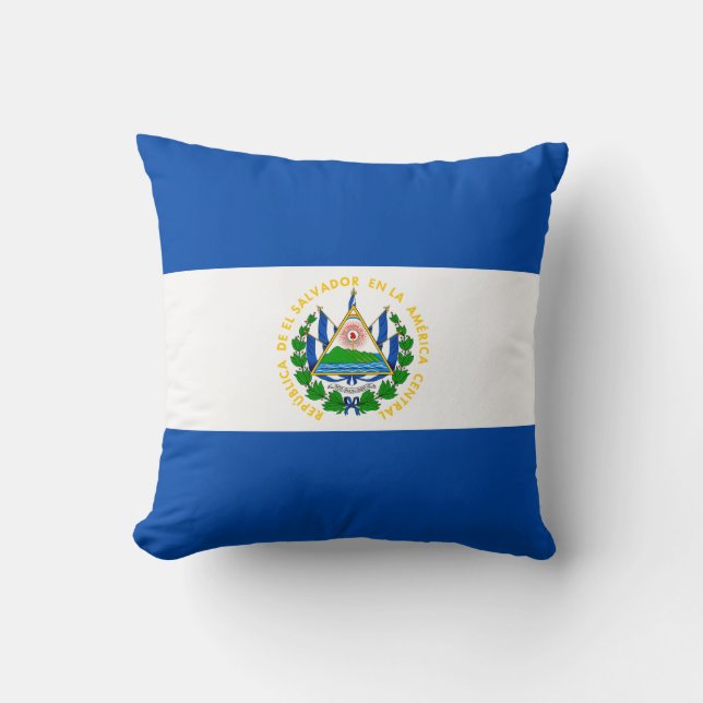 El Salvador Flag Cushion (Front)