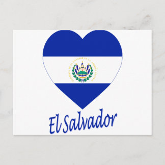 El Salvador Flag Heart Postcard