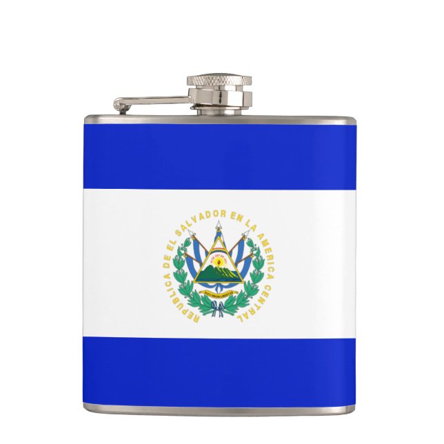 El Salvador flag Hip Flask (Front)