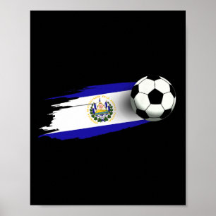 El Salvador Flag Jersey Salvadorean Soccer Team Sa Poster