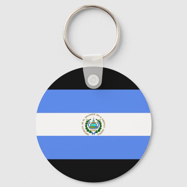 El Salvador Flag Key Ring (Front)