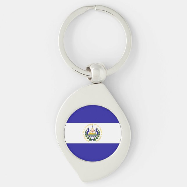 El Salvador Flag Key Ring (Front)