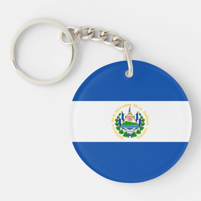 El Salvador Flag Key Ring (Front)