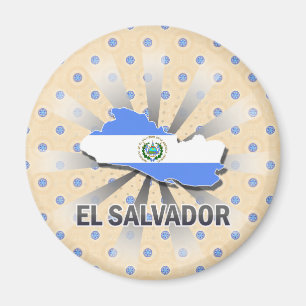 El Salvador Flag Map 2.0 Magnet