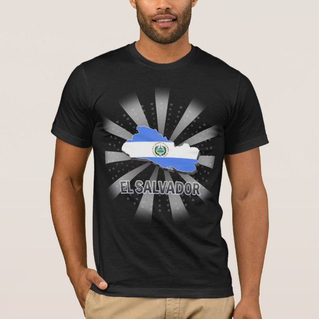 El Salvador Flag Map 2.0 T-Shirt (Front)