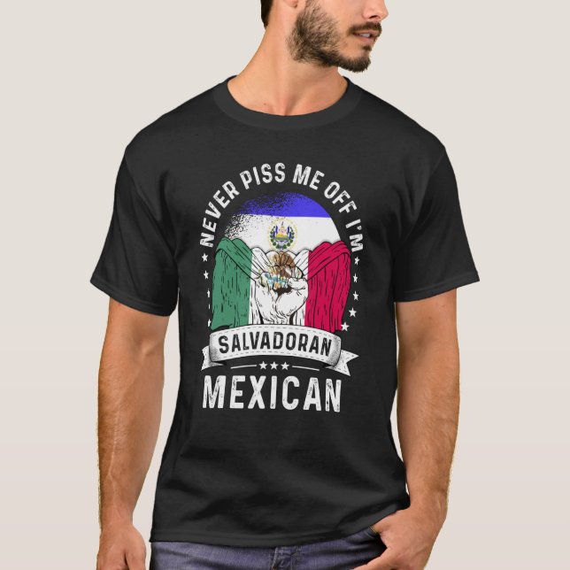 El Salvador Flag Mexico Grown  Humour Citizen Prid T-Shirt (Front)