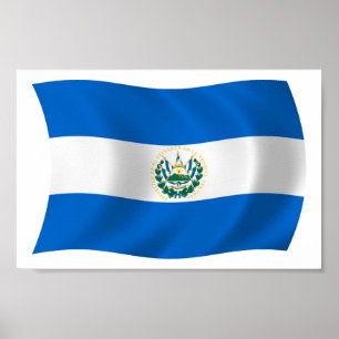 El Salvador Flag Poster Print